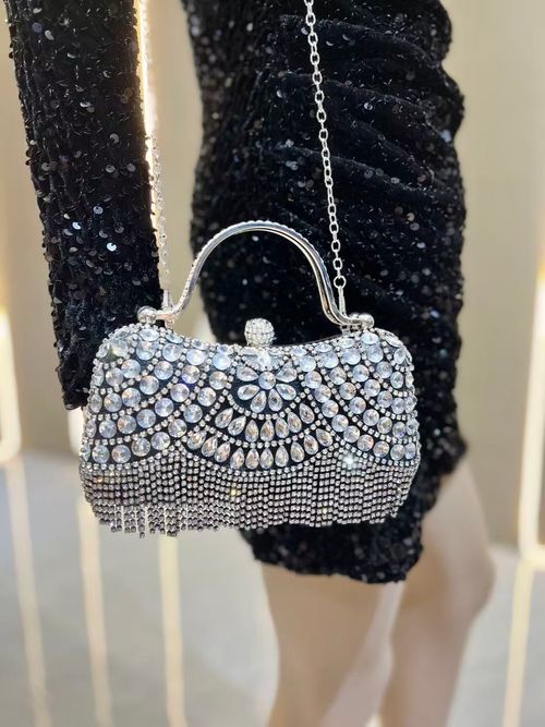 Stylish fringed and diamante-embellished bag - a luxury design specifically for women in Ghana.