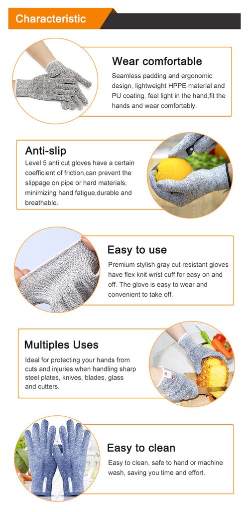 (Cut-resistant gloves). Buy one, get four free.  A ​​total of five items were received.