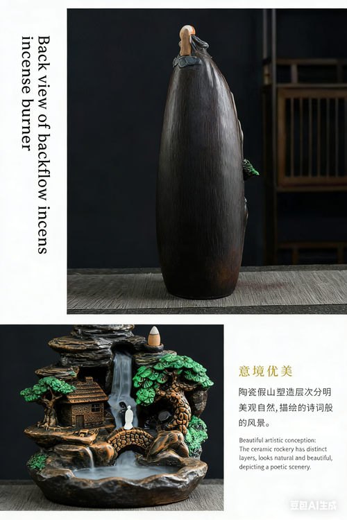 🌿 Mountains and Rivers with Flowing Clouds incense burner ornament42 | Let your home become a haven of peace and tranquility.