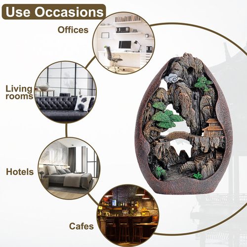 Mountain and flowing water incense burner ornament 29: Bringing good fortune and auspiciousness to your home in Ghana.