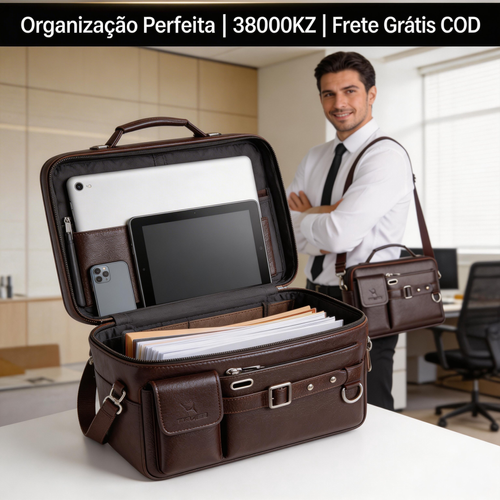 🔥 Bolsa Masculina de Couro PU💼 Uso Executivo e Diário🔥Design Elegante💼 Compartimentos Organizados