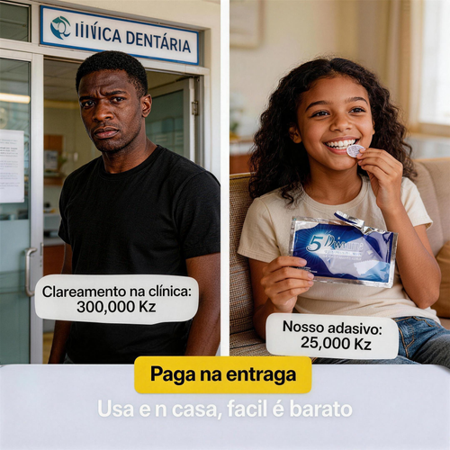 🇵🇹 Adesivo de Clareamento Dental 5D 🦷 | Clareia em Apenas 3 Dias ⚡ | 25.000 Kz 💰 | Paga na Entrega 📦 | Envio para Luanda 🚚