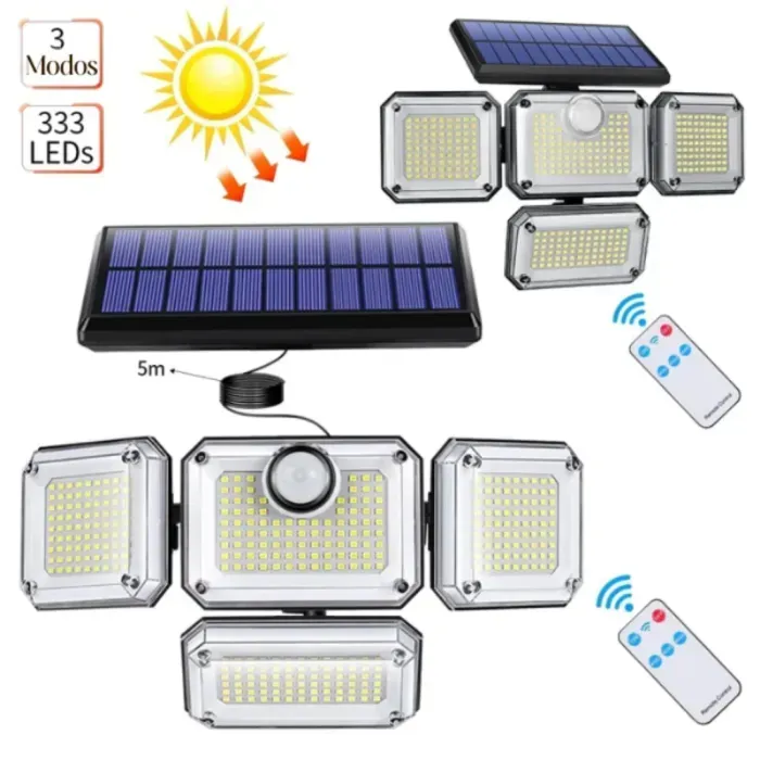 🌟⚡ Lâmpada Solar LED Super Brilhante Exterior