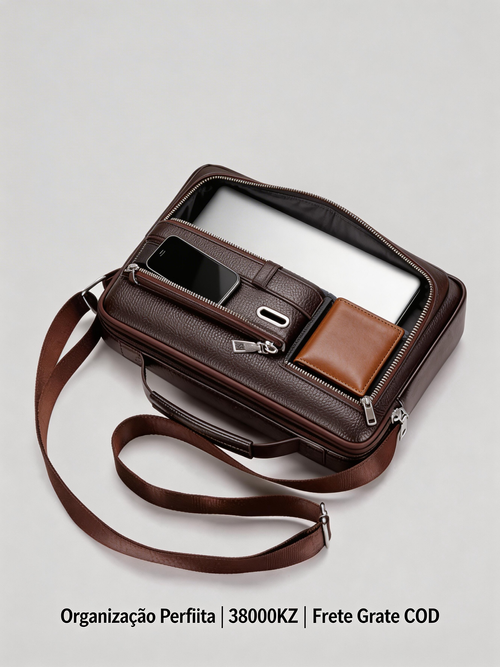 🔥 Bolsa Masculina de Couro PU💼 Uso Executivo e Diário🔥Design Elegante💼 Compartimentos Organizados