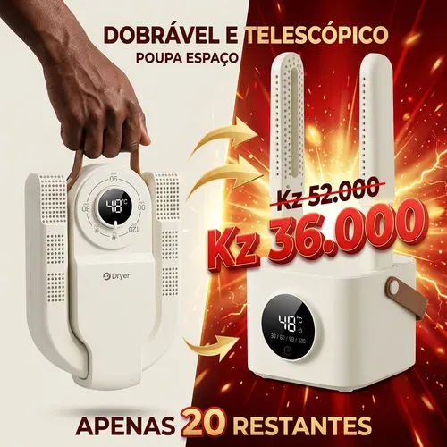 🇦🇴👟 PROMOÇÃO RELÂMPAGO EXCLUSIVA LUANDA! —🔥👟 Secador de Sapatos Inteligente com Desinfecção UV! —⏰ Temporizador Digital + Ecrã Tátil de Fácil Uso! —💨 ADEUS SAPATOS MOLHADOS E FEDORRENTOS! —🌧️ Perfeito para Dias Chuvosos e Suor dos Pés! —🏠 Ideal para Casa, Escritório e até Viagens! —🚚 Entrega Grátis em Toda Luanda e Chega em 24H!