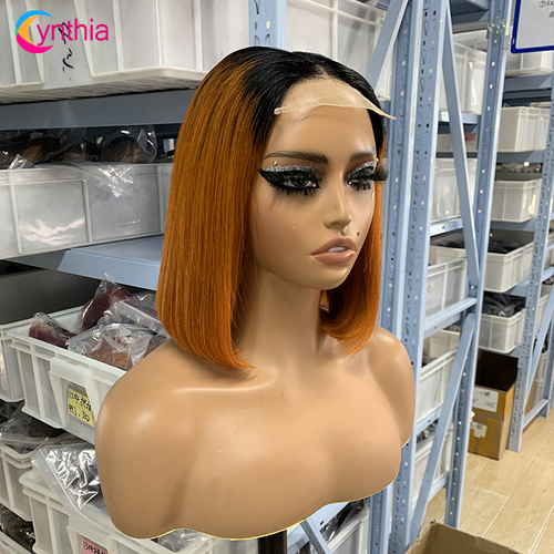 Virgin Cuticle Aligned Hair Double Drawn Straight Bob Wig with 2*6 Kim Closure 100% Human Hair Lace Front Wigs for Black Women