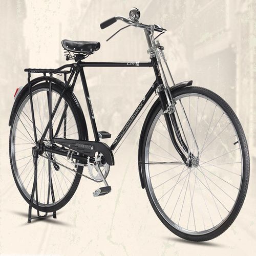 28-inch Traditional Old-fashioned Road Bicycle for Men and Women, Classic Nostalgic Heavy-duty Model with Pole Brakes