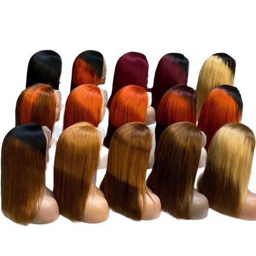 Color bob Front Lace Wig Head Covering 13x4 Lace Frontal Cross-border Foreign Trade Europe and the United States Africa Wig