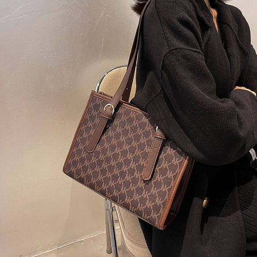 Wholesale Plaid Printed Women Tote Bags Women's Handbags Casual Pu Leather Female Shoulder Bag