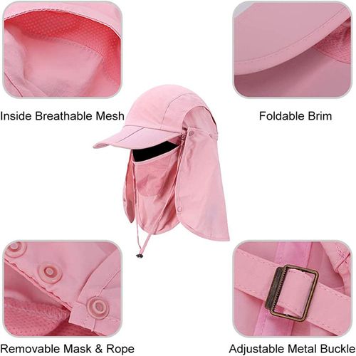 Folding Sun Cap UV Protection Cycling Face Worker Travel Farmer Tea Mask Neck Flap Hiking Hiking Gardening Camping Fishing Hats