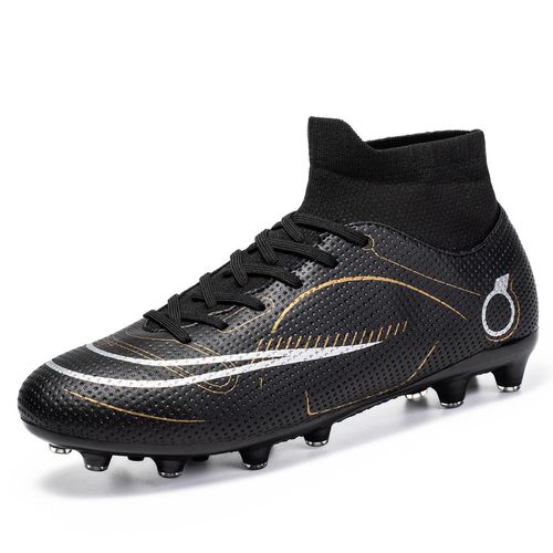 High-Top Breathable Outdoor Autumn Men's Women's Soccer Shoes Football Boots Professional Children's Long Spikes TF Turf AG