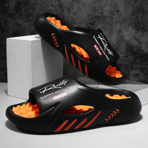 Men's Summer Sports Slides Open Design Breathable Soft Anti-Slip Beach Shoes