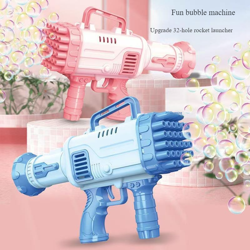 32-Hole Rocket Launcher Bubble Gun Gatling Bubble Machine for Adults and Children ABS Material