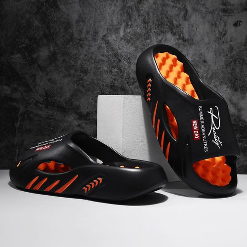 Men's Summer Sports Slides Open Design Breathable Soft Anti-Slip Beach Shoes