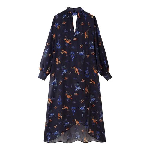 STYLE Women's Clothing European American New Casual Printed V-neck Floor-Length Long-Sleeved A-line