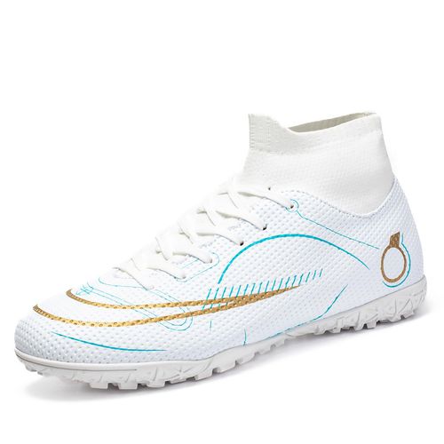 High-Top Breathable Outdoor Autumn Men's Women's Soccer Shoes Football Boots Professional Children's Long Spikes TF Turf AG