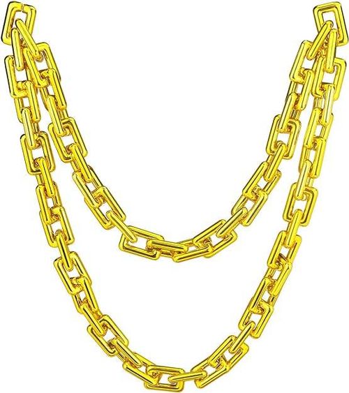 Big Chunky Gold Silver Chain Necklace Hip Hop Rapper Plastic Jewelry 80s 90s Costume Accessory for Men Women