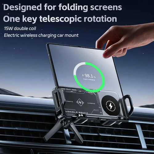 Clip-on Car Wireless Charger Holder Infrared Induction Fast Car Charging Station 90°