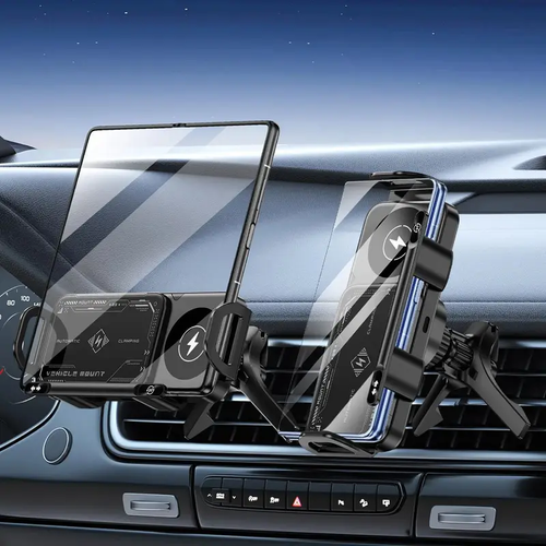 Clip-on Car Wireless Charger Holder Infrared Induction Fast Car Charging Station 90°