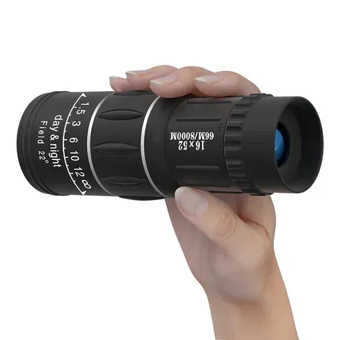 Portable monocular telescope with high magnification
