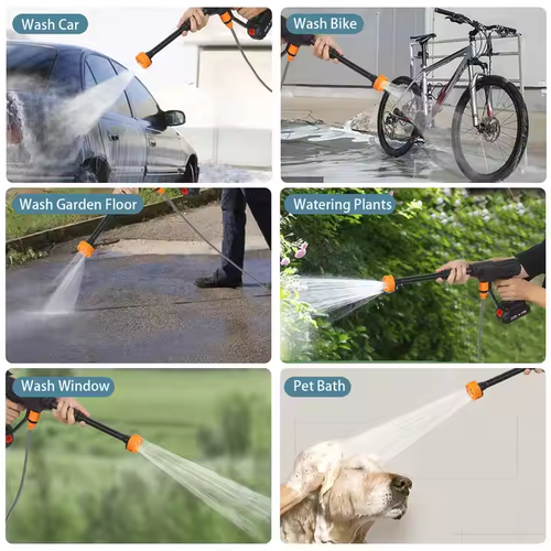 Portable wireless charging car wash gun