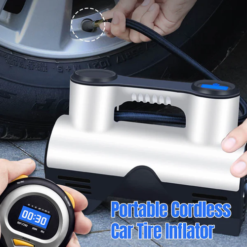 Portable cordless car tire pump with digital display