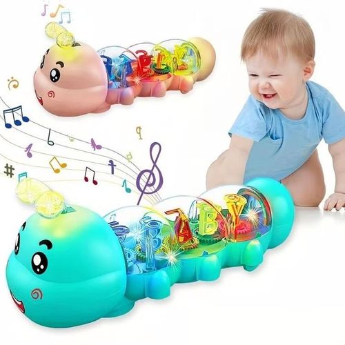 ❤️🐛Crawling Toy, Caterpillar Design Tummy Time Toy with Light & Music Musical Light Up❤️❤️