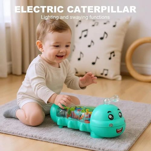❤️🐛Crawling Toy, Caterpillar Design Tummy Time Toy with Light & Music Musical Light Up❤️❤️