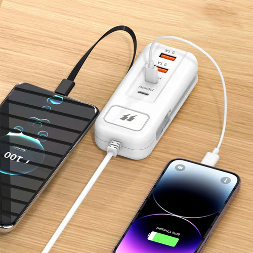 ⚡ Fast Charging Power Strip   4-Port Smart Hub