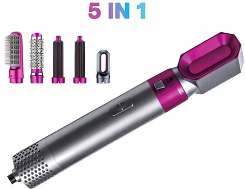 5-in-1 1000W Curling Iron Brush Hair Dryer Straightener