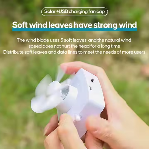 Solar charging sun hat multi-function strong wind USB portable small fan