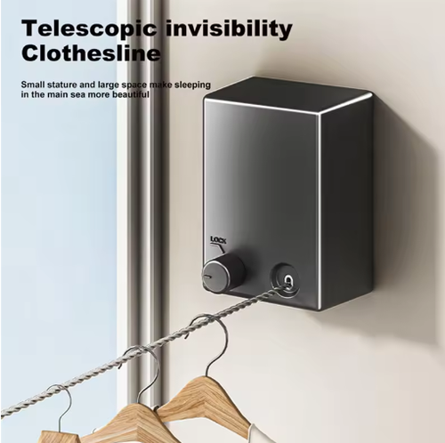 Retractable Clothesline Stainless Steel Pull-Out Clothes-Drying Machine Rope Space-Saving Clothes Drying Rack