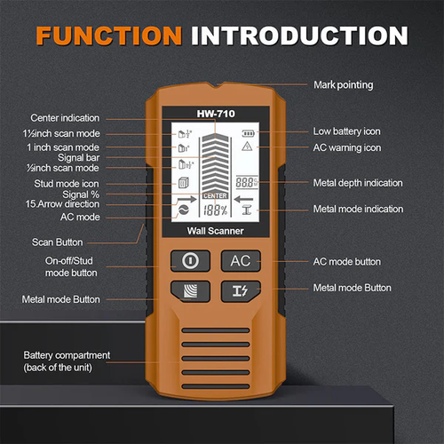 Multifunctional handheld wall detector