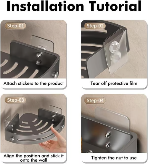 🧴 Pack Black Triangle Shower Caddy | Towels Hook + Tier Racks – Drill-Free Organizer for Bathroom! ✨