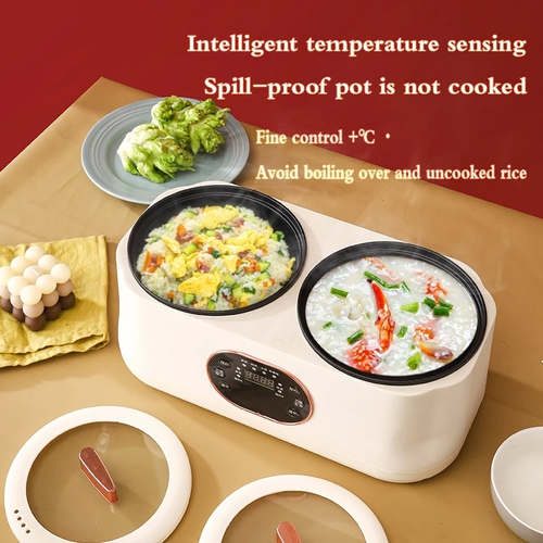 1.8L+1.8L Intelligent Double-bladder Electric Rice Cooker electric hot pot reservation heat preservation non-stick pot