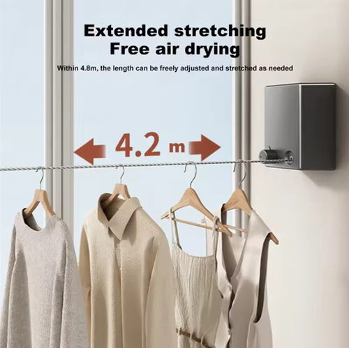 Retractable Clothesline Stainless Steel Pull-Out Clothes-Drying Machine Rope Space-Saving Clothes Drying Rack