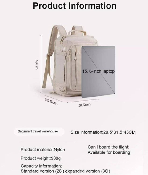 Box-style large-capacity luggage backpack