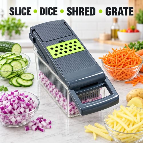 🇬🇭🔥 Ghana Kitchen Essential! 16-Piece Multifunction Vegetable Slicer & Chopper 🥗🥕🥔 | Dicer, Julienne Cutter, Grater & Shredder Set 🏠🔪✨