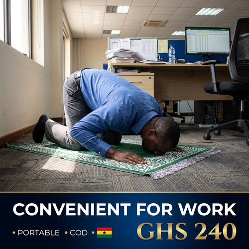 🇬🇭🔥 Ghana 🛏️ Premium Muslim Prayer Mat Set ✨🛏️ Beautiful 70x110cm rug ✨ With Tasbih beads 🌧️ Ideal for home, travel and daily prayer 💖 Luxury gift box 💨 Lightweight 🎒 Ideal for Eid, Ramadan and family 🌿