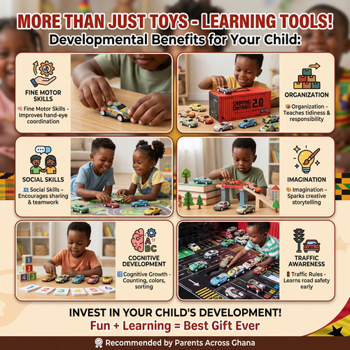 🔥 WOW! Big Container Toy Car Gift Set 🚗🚗🚗 |🎁 48 Alloy Pull-Back Cars for Kids🚗💥 Big Value Toy Car Set  |🎁 Parents Love It, Kids Enjoy It! 🚗🏁|Pay on Delivery in Ghana 🇬🇭