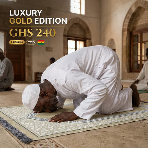 🇬🇭🔥 Ghana 🛏️ Premium Muslim Prayer Mat Set ✨🛏️ Beautiful 70x110cm rug ✨ With Tasbih beads 🌧️ Ideal for home, travel and daily prayer 💖 Luxury gift box 💨 Lightweight 🎒 Ideal for Eid, Ramadan and family 🌿