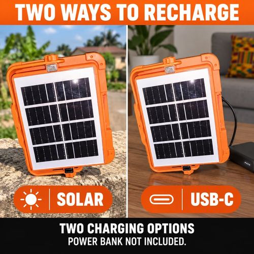 🇬🇭🚨 Power Out? 💥One Light. So Many Uses! 💡 Portable 4-Panel LED Light ☀️ Solar + USB Charging 🔋 Phone Backup Power 🚨 5 Modes Including Warning Flash 🏠 Home Blackouts | 🏕️ Camping | 🔧 Night Repairs