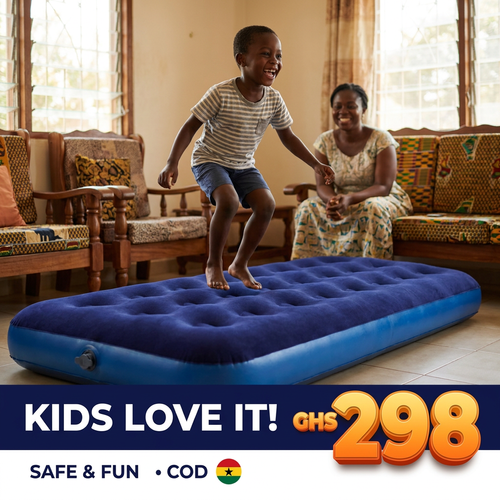 🇬🇭🔥 Ghana 🛏️ Premium Thick Flocked Air Mattress ✨🛏️ Super comfortable sleep anywhere ✨ Anti-moisture & waterproof 🌧️ Ideal for camping and home use 💖 Ultra-lightweight 💨 Easy folding 🎒 Ideal for travel, camp and floor 🌿