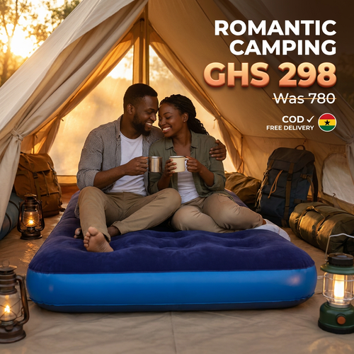 🇬🇭🔥 Ghana 🛏️ Premium Thick Flocked Air Mattress ✨🛏️ Super comfortable sleep anywhere ✨ Anti-moisture & waterproof 🌧️ Ideal for camping and home use 💖 Ultra-lightweight 💨 Easy folding 🎒 Ideal for travel, camp and floor 🌿