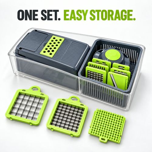 🇬🇭🔥 Ghana Kitchen Essential! 16-Piece Multifunction Vegetable Slicer & Chopper 🥗🥕🥔 | Dicer, Julienne Cutter, Grater & Shredder Set 🏠🔪✨