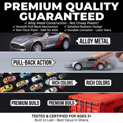 🔥 WOW! Big Container Toy Car Gift Set 🚗🚗🚗 |🎁 48 Alloy Pull-Back Cars for Kids🚗💥 Big Value Toy Car Set  |🎁 Parents Love It, Kids Enjoy It! 🚗🏁|Pay on Delivery in Ghana 🇬🇭