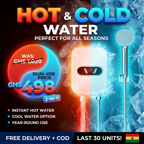 🇬🇭 Accra Hot Water Magic | 🔥🚿 — Hot Water in 3 Seconds ⚡ — Energy Saving & Compact 💰 — Hot & Cold Mode ❄️🔥 — Perfect for Home & Bathroom 🏠 — Easy Wall Installation 🔧