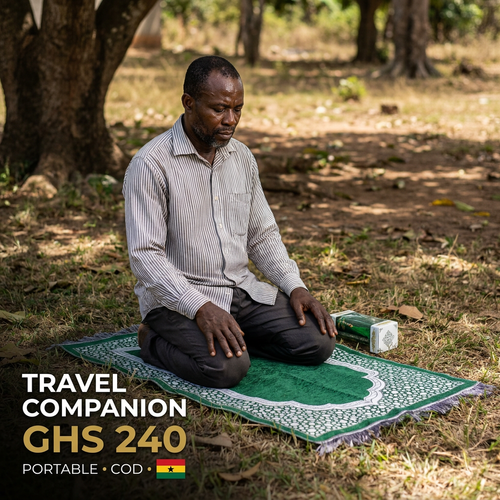 🇬🇭🔥 Ghana 🛏️ Premium Muslim Prayer Mat Set ✨🛏️ Beautiful 70x110cm rug ✨ With Tasbih beads 🌧️ Ideal for home, travel and daily prayer 💖 Luxury gift box 💨 Lightweight 🎒 Ideal for Eid, Ramadan and family 🌿