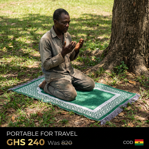 🇬🇭🔥 Ghana 🛏️ Premium Muslim Prayer Mat Set ✨🛏️ Beautiful 70x110cm rug ✨ With Tasbih beads 🌧️ Ideal for home, travel and daily prayer 💖 Luxury gift box 💨 Lightweight 🎒 Ideal for Eid, Ramadan and family 🌿