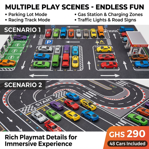 🔥 WOW! Big Container Toy Car Gift Set 🚗🚗🚗 |🎁 48 Alloy Pull-Back Cars for Kids🚗💥 Big Value Toy Car Set  |🎁 Parents Love It, Kids Enjoy It! 🚗🏁|Pay on Delivery in Ghana 🇬🇭